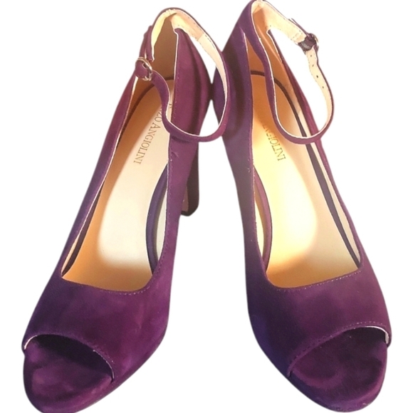 Enzo Angiolini Women's Ankle Buckle Strap Purple Suede Size 7.5 - Picture 9 of 9